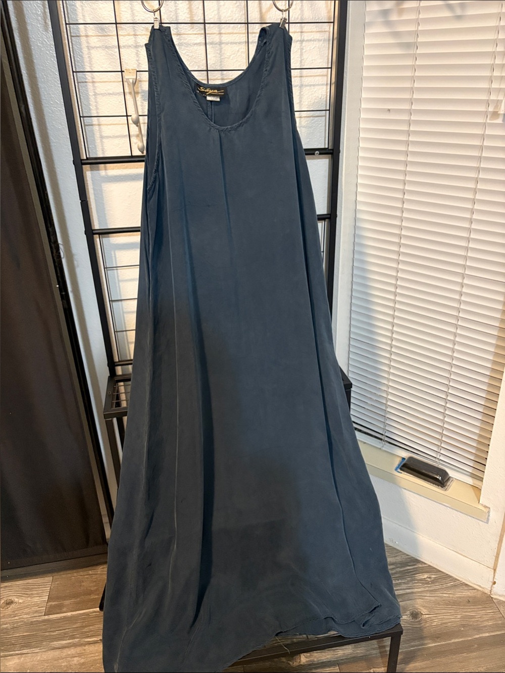 Womens Sleeveless Maxi Dress in Navy Blue - Lightweight Flow